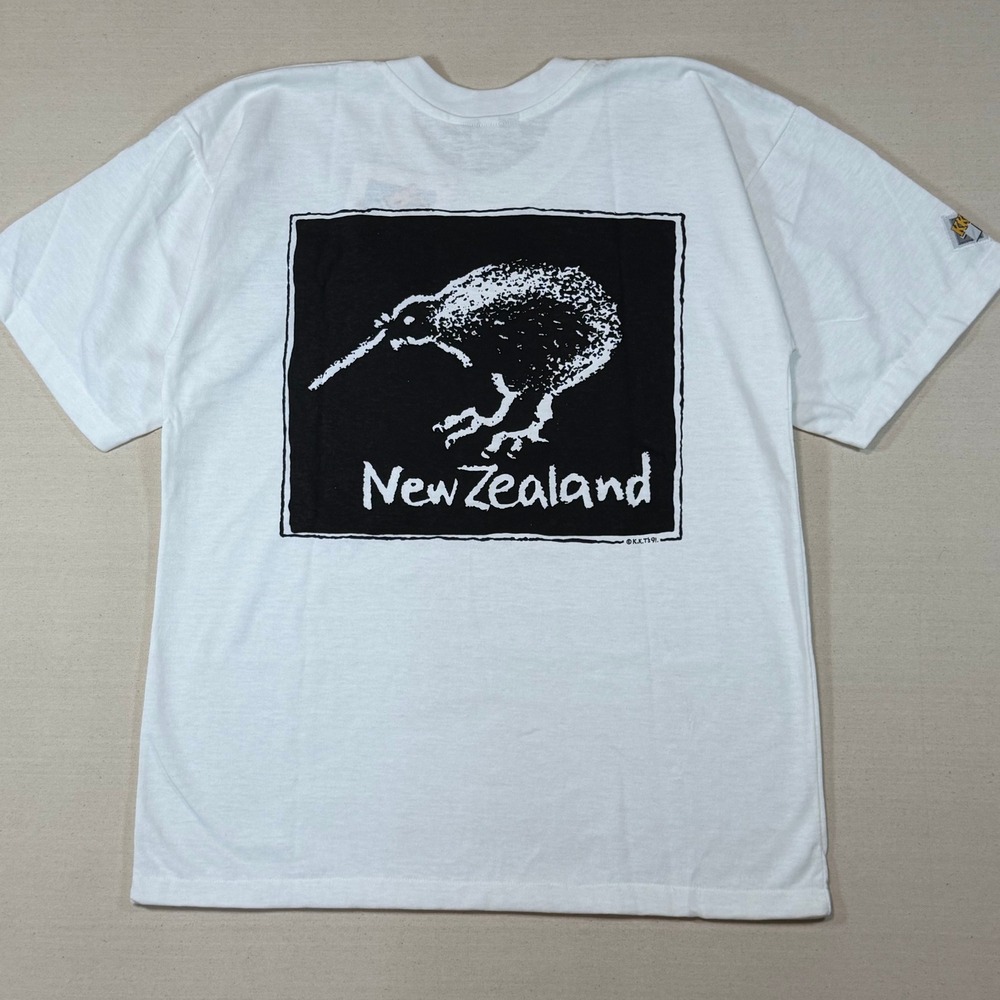 Vintage 1991 Klassic Kiwi Tees New Zealand T-Shirt White Large NWT Made in NZ